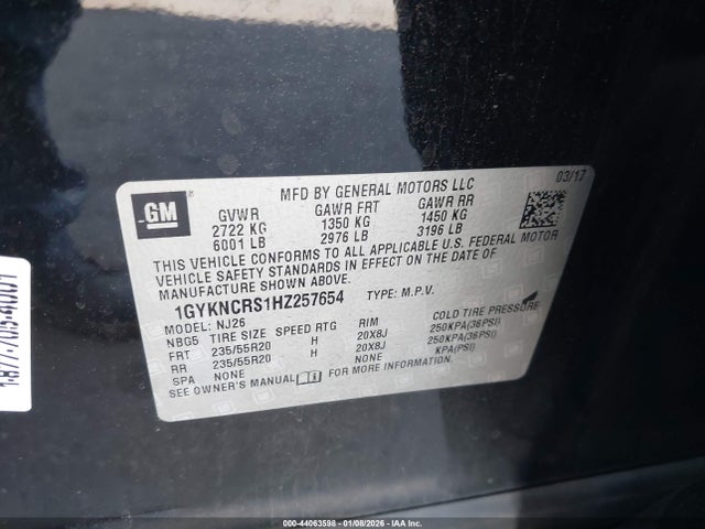 2017 CADILLAC XT5 1GYKNCRS1HZ257654 Photo 8