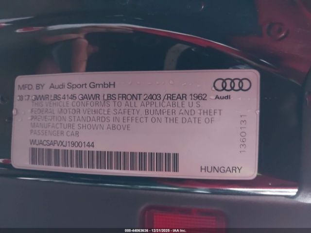 2018 AUDI TT RS WUACSAFVXJ1900144 Photo 8