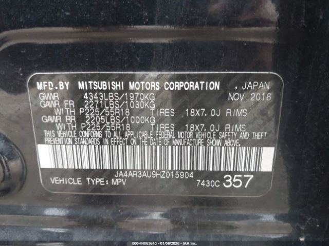 2017 MITSUBISHI OUTLANDER SPORT JA4AR3AU9HZ015904 Photo 8