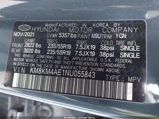 KM8KM4AE1NU055843 Hyundai IONIQ 5 SE
