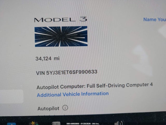 5YJ3E1ET6SF990633 Tesla Model 3 Performance All-wheel Drive