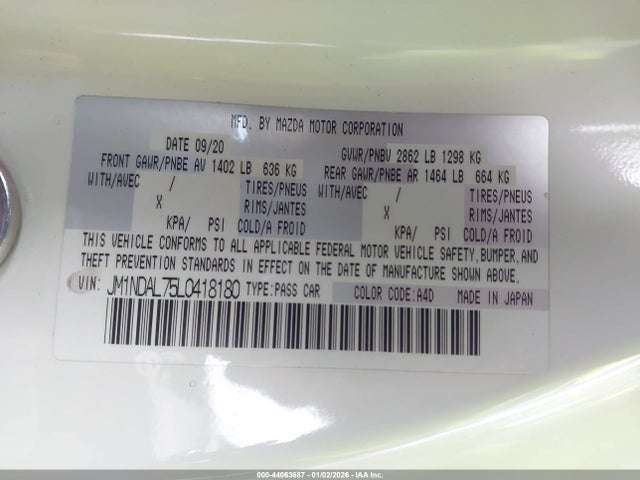 2020 MAZDA MX-5 MIATA RF JM1NDAL75L0418180 Photo 8