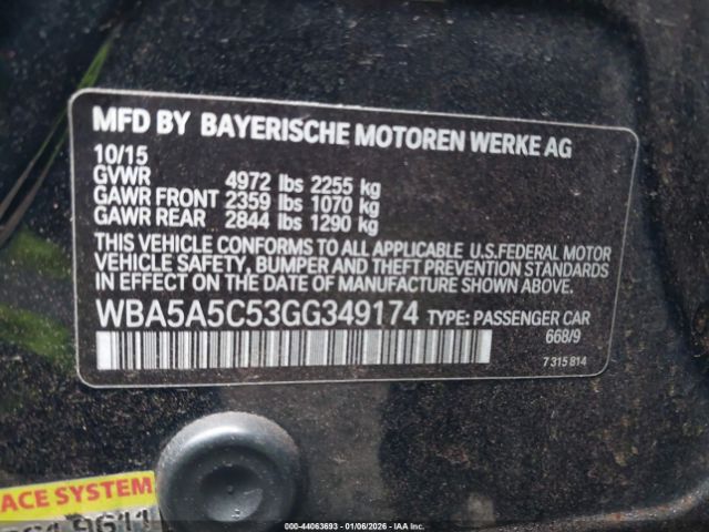 2016 BMW 528I WBA5A5C53GG349174 Photo 8