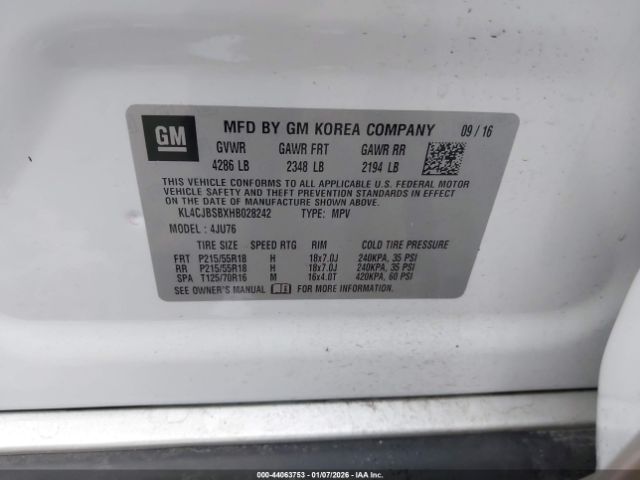 2017 BUICK ENCORE KL4CJBSBXHB028242 Photo 8