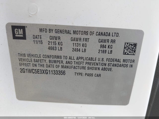 2G1WC5E3XG1133356 Chevrolet Impala Limited Ltz