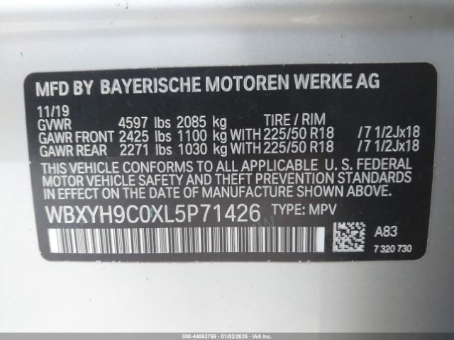 2020 BMW X2 WBXYH9C0XL5P71426 Photo 8