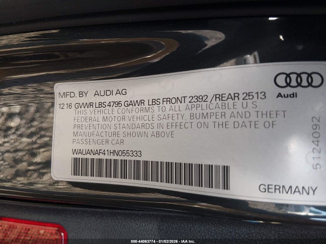 2017 AUDI A4 WAUANAF41HN055333 Photo 8