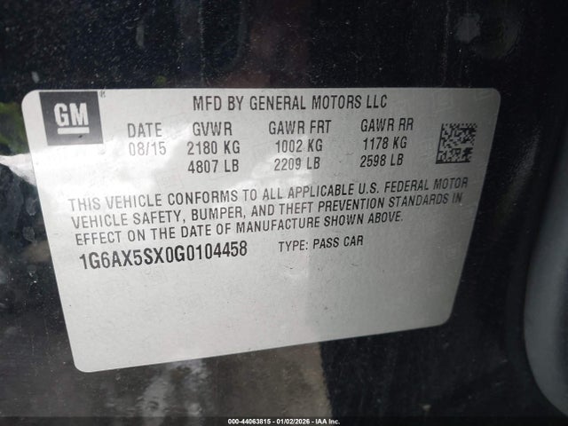 2016 CADILLAC CTS 1G6AX5SX0G0104458 Photo 8