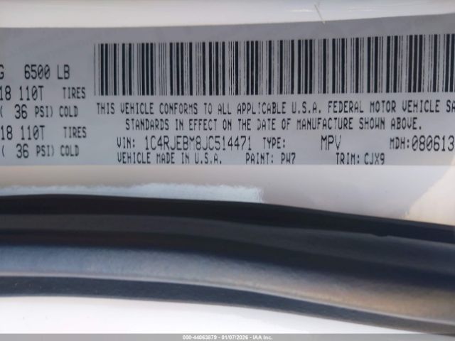 2018 JEEP GRAND CHEROKEE 1C4RJEBM8JC514471 Photo 8