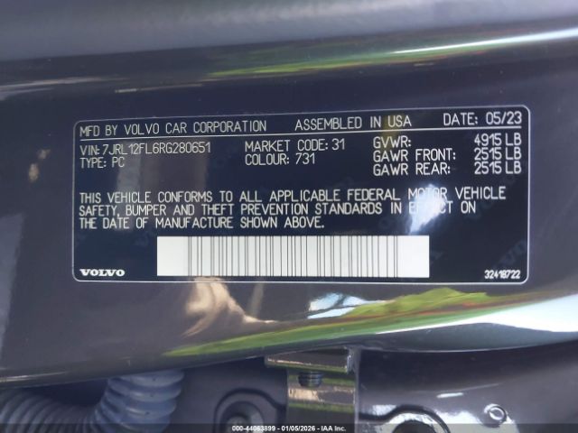 2024 VOLVO S60 7JRL12FL6RG280651 Photo 8