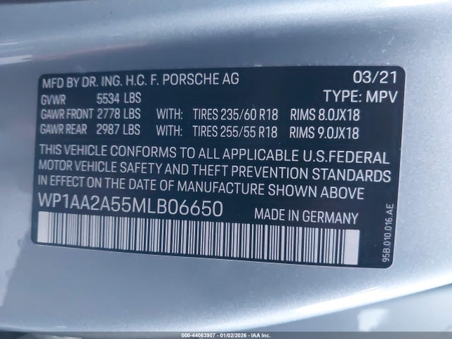 2021 PORSCHE MACAN WP1AA2A55MLB06650 Photo 8