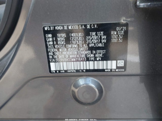 3CZRU5H33MM716413 Honda Hr-v 2wd Lx