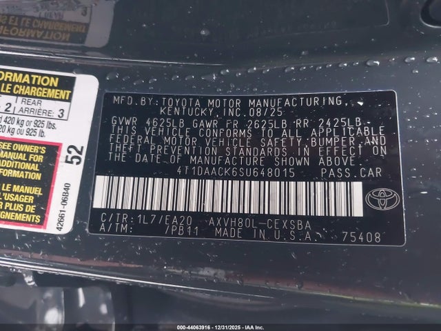 4T1DAACK6SU648015 Toyota CAMRY SE