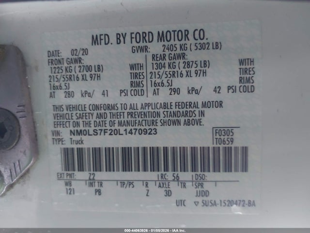 Ford Transit Connect 2020 NM0LS7F20L1470923 Image 9
