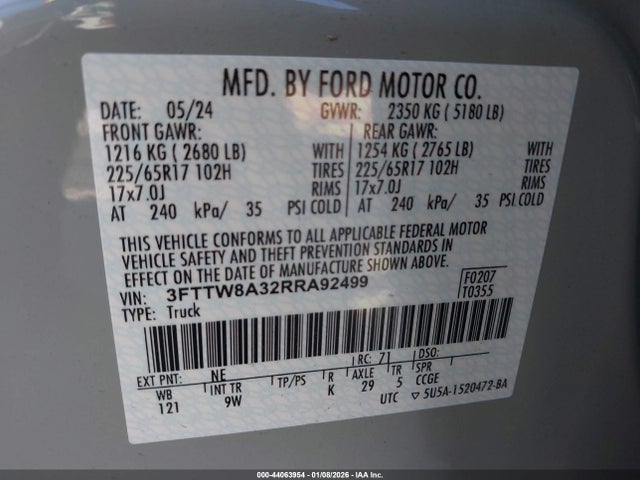 3FTTW8A32RRA92499 Ford Maverick Xl