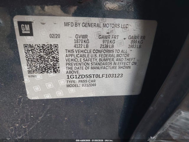 1G1ZD5ST0LF103123 Chevrolet Malibu Fwd Lt