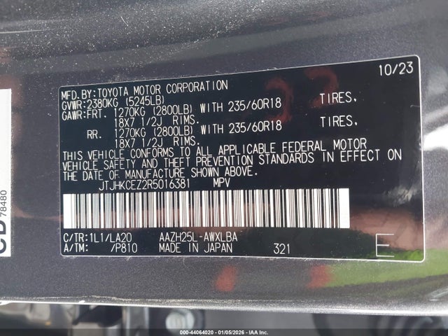 Продаж на аукціоні авто 2024 Lexus Nx 350h Luxury, vin: JTJHKCEZ2R5016381, номер лоту: 44064020