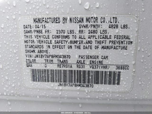 2015 INFINITI Q50 JN1BV7AP8FM343870 Photo 8