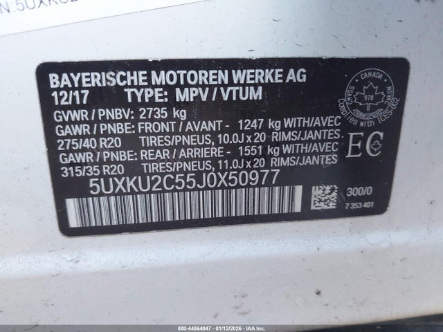 Продаж на аукціоні авто 2018 Bmw X6 Xdrive35i, vin: 5UXKU2C55J0X50977, номер лоту: 44064047