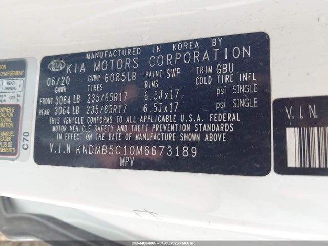 KNDMB5C10M6673189 KIA SEDONA LX