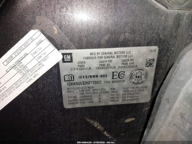 1GKKNULS3HZ170928 GMC Acadia Slt-1