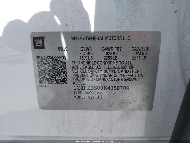 1G1FZ6S09K4150709 Chevrolet Bolt Ev Premier