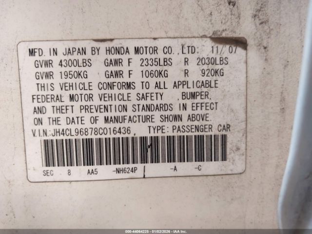 2008 ACURA TSX JH4CL96878C016436 Photo 8