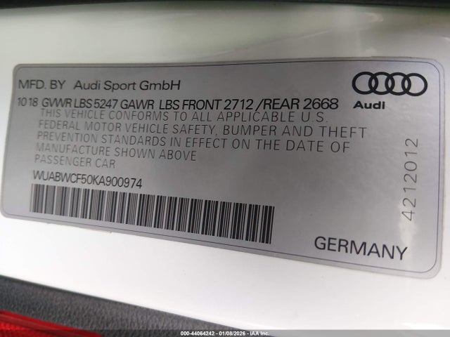 2019 AUDI RS 5 WUABWCF50KA900974 Photo 8