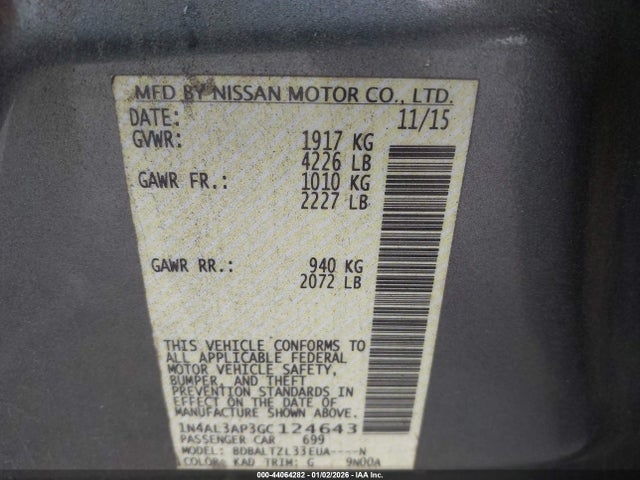 2016 NISSAN ALTIMA 1N4AL3AP3GC124643 Photo 8