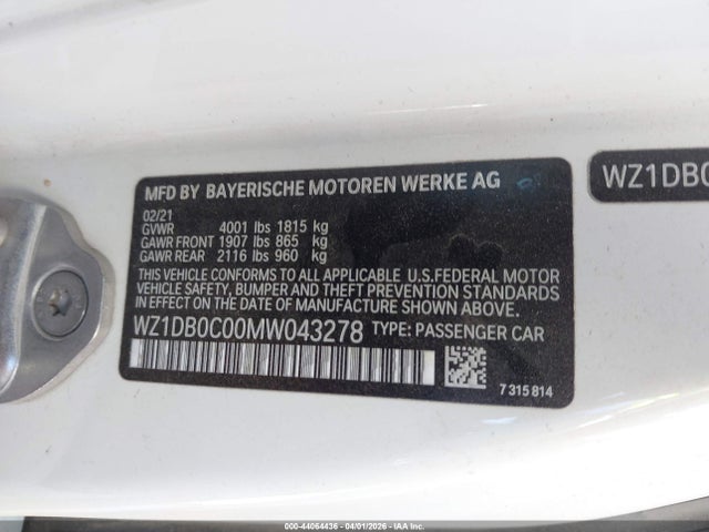 2021 TOYOTA GR SUPRA WZ1DB0C00MW043278 Photo 8