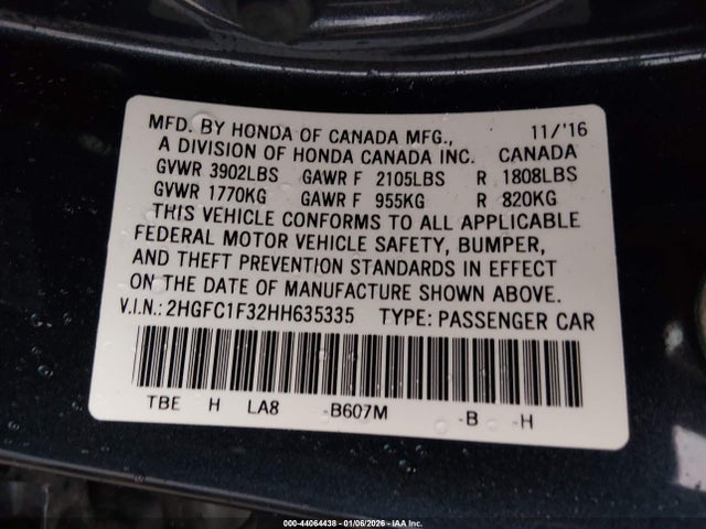 2HGFC1F32HH635335 Honda Civic Ex-t