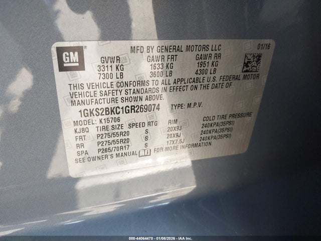 2016 GMC YUKON 1GKS2BKC1GR269074 Photo 8