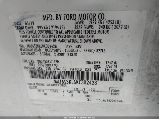 Ford Ecosport Titanium 2019 MAJ6S3KL6KC302428 Image 9
