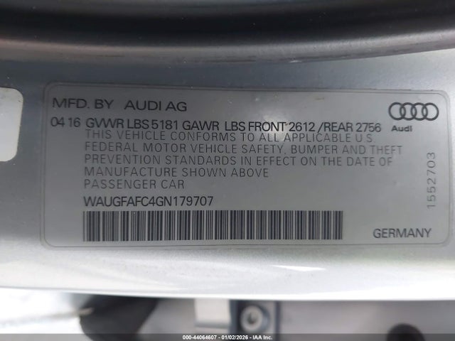2016 AUDI A6 WAUGFAFC4GN179707 Photo 8