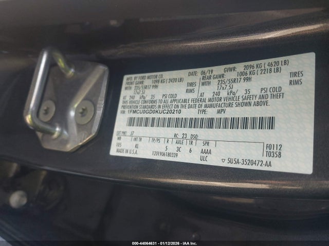 2019 FORD ESCAPE 1FMCU0GD0KUC20210 Photo 8