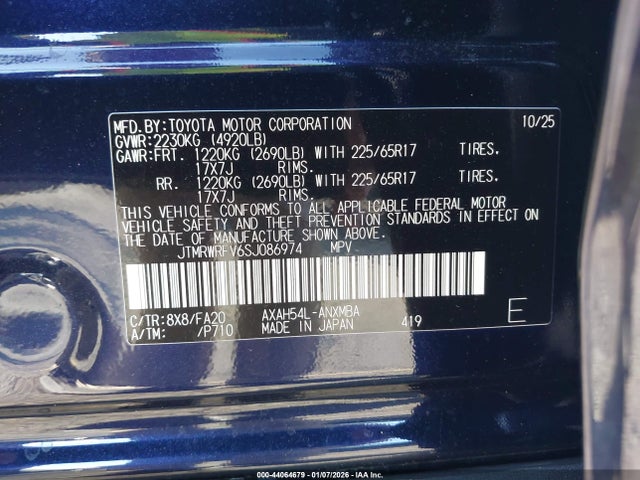 JTMRWRFV6SJ086974 Toyota Rav4 Hybrid Xle