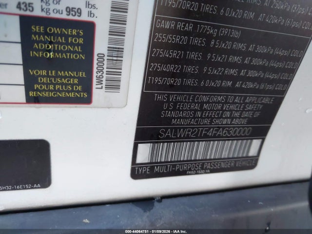 SALWR2TF4FA630000 Land Rover Range Rover Sport 5.0l V8 Supercharged