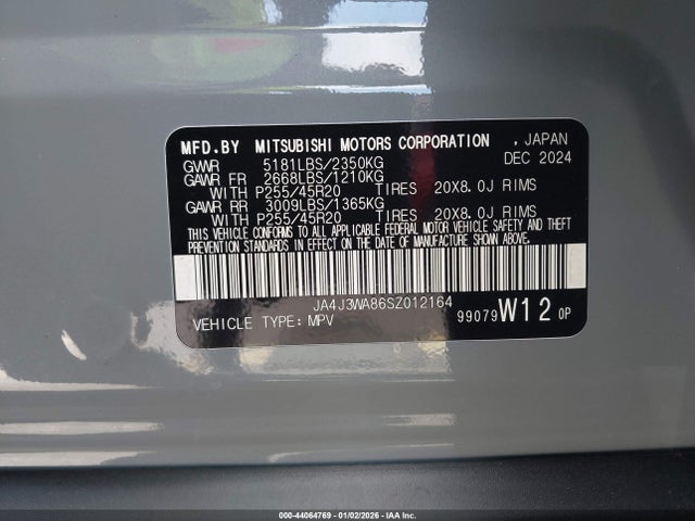 2025 MITSUBISHI OUTLANDER JA4J3WA86SZ012164 Photo 8