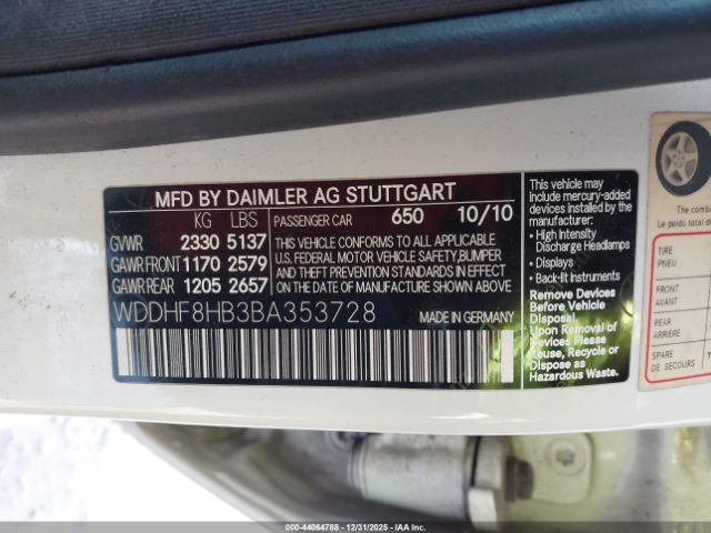 2011 MERCEDES-BENZ E 350 WDDHF8HB3BA353728 Photo 8