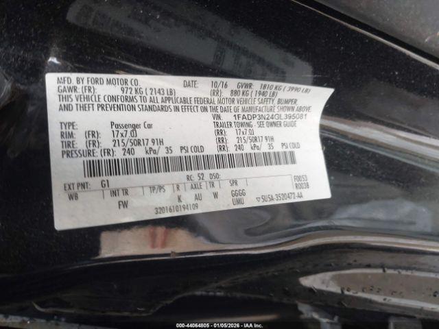 2016 FORD FOCUS 1FADP3N24GL395081 Photo 8