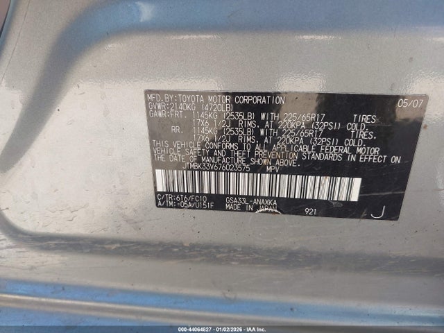 2007 TOYOTA RAV4 JTMBK33V676023575 Photo 8