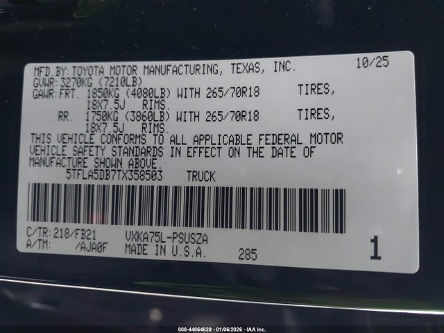 5TFLA5DB7TX358503 Toyota Tundra Sr5 Crewmax 5.5&#039; Bed