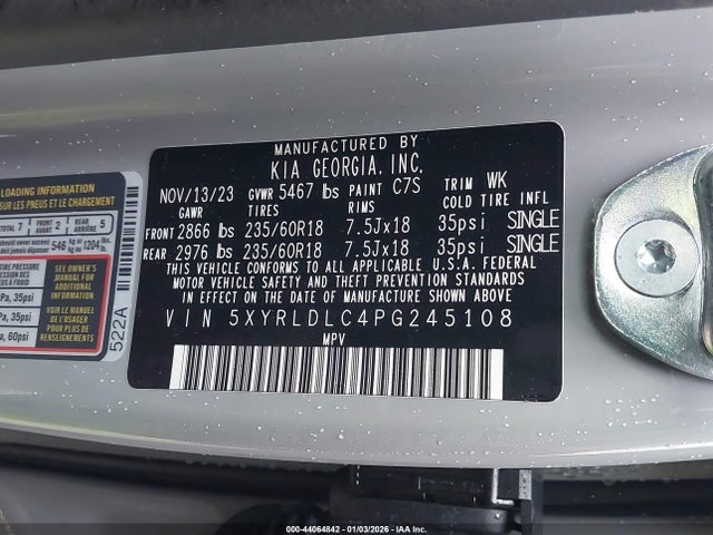 5XYRLDLC4PG245108 KIA Sorento X-line S