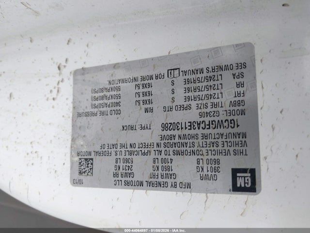 Chevrolet Express 2500 Work Van 2014 1GCWGFCA3E1130286 Image 9