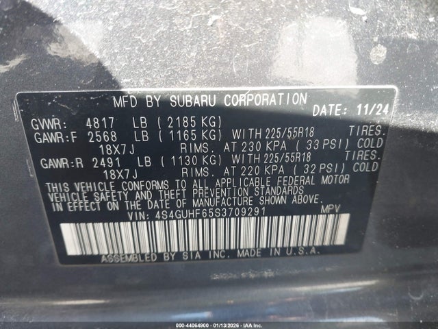 Продажа на аукционе авто 2025 Subaru Crosstrek Sport, vin: 4S4GUHF65S3709291, номер лота: 44064900