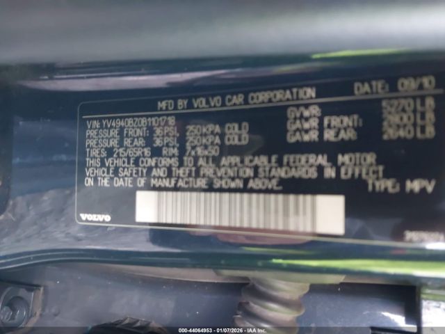 2011 VOLVO XC70 YV4940BZ0B1101718 Photo 8