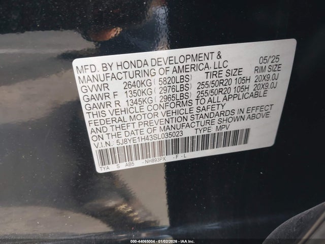 5J8YE1H43SL035023 Acura Mdx Technology Package