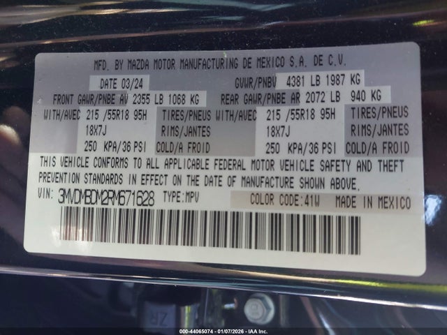 Продаж на аукціоні авто 2024 Mazda Cx-30 2.5 S Premium Package, vin: 3MVDMBDM2RM671628, номер лоту: 44065074