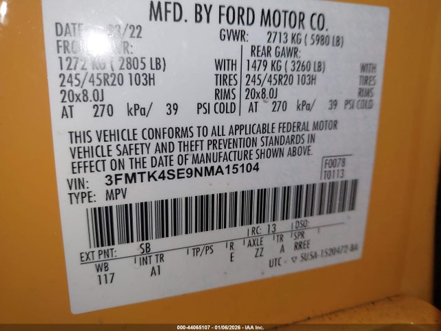 Ford Mustang Mach-e Gt 2022 3FMTK4SE9NMA15104 Image 9