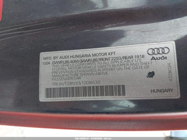 2005 AUDI TT TRUWT28NX51008630 Photo 8